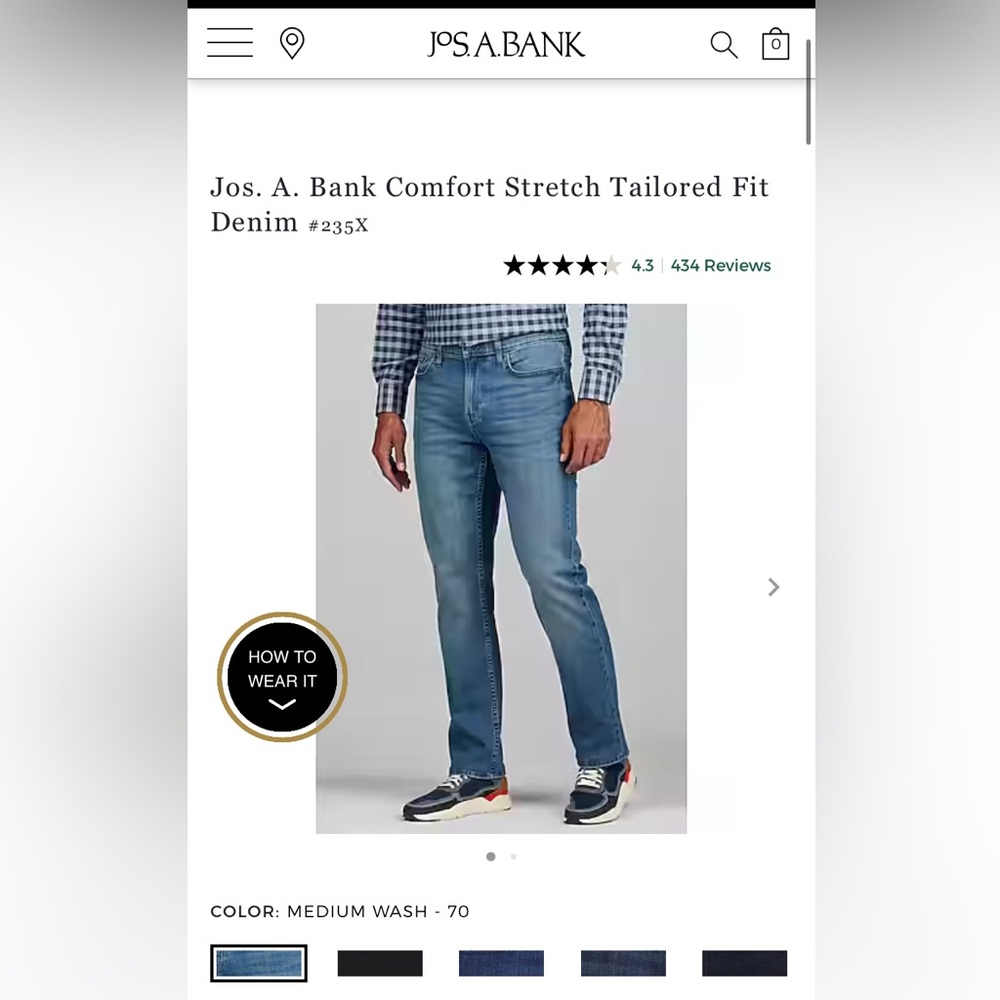 Jos. A Bank tailored fit men’s denim - Picture 6 of 6